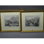 19TH CENTURY BRITISH SCHOOL well preserved pair of pencil landscapes - depicting Snowdonia