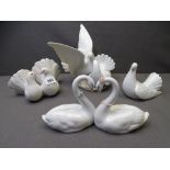 LLADRO - a parcel of dove and swan ornaments