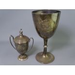 TWO SILVER PRESENTATION TROPHIES, Birmingham hallmarks 1904 and 1922, 9.7 troy ozs gross, 20 and