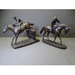 HEREDITIES - 'Over the Last' and 'At the Start' composition horse and jockey models