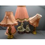 TABLE LAMPS - two pairs of fancy continental type E/T