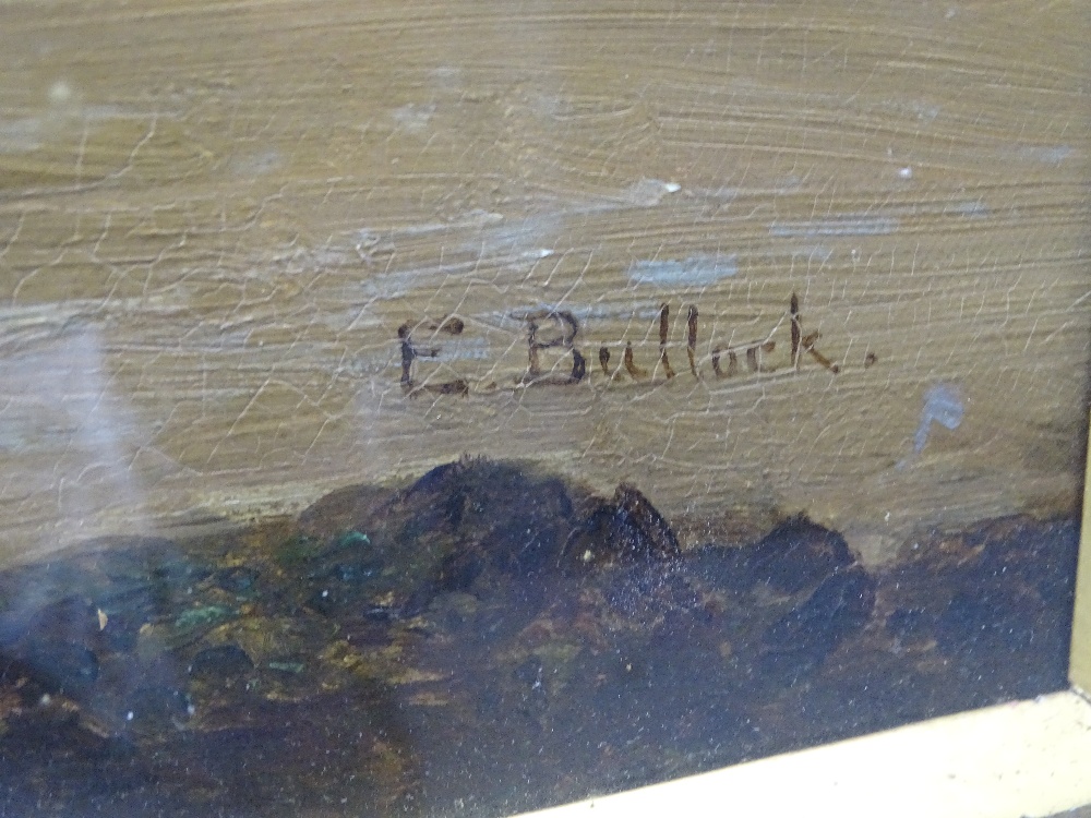 EDITH BULLOCK oil believed on canvas under glass - expansive sunset coastal scene with fine - Image 2 of 2