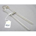 VICTORIAN DUTCH SILVER ASPARAGUS TONGS 1897, Van Kempen, The Hague, 4.4 troy ozs - 138grms, 25cms L