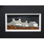 STEPHEN JOHN OWEN oil on board - whitewashed cottages and buildings, signed with initials, 12.5 x