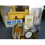 PORCELAIN & MISCELLANEOUS HOUSEHOLD ITEMS, framed paintings and mirrors ETC