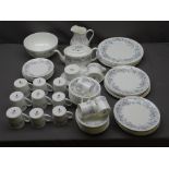WEDGWOOD ANGELA BONE CHINA TEA & TABLEWARE - 61 pieces including teapot and cover