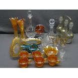 MDINA GLASS, ship's decanter, Westclox Big Ben bedroom alarm clock and other glassware and similar