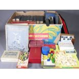 VINTAGE BOXED GAMES including Dominoes, Chad Valley Jigsaws, Scrabble along with vintage Dickens