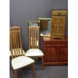 MIXED REPRODUCTION FURNITURE PARCEL WITH MIRRORS to include a two drawer, two door yew side cabinet,