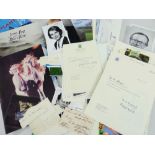 COLLECTION OF EPHEMERA including autographs, signed letters from artists, politicians, also noted
