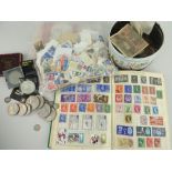 ASSORTED COLLECTABLES to include stamps, coins, foreign bank notes including silver coins