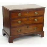 GEORGE II MAHOGANY BACHELOR'S CHEST, moulded top above brushing slide and three graduated long