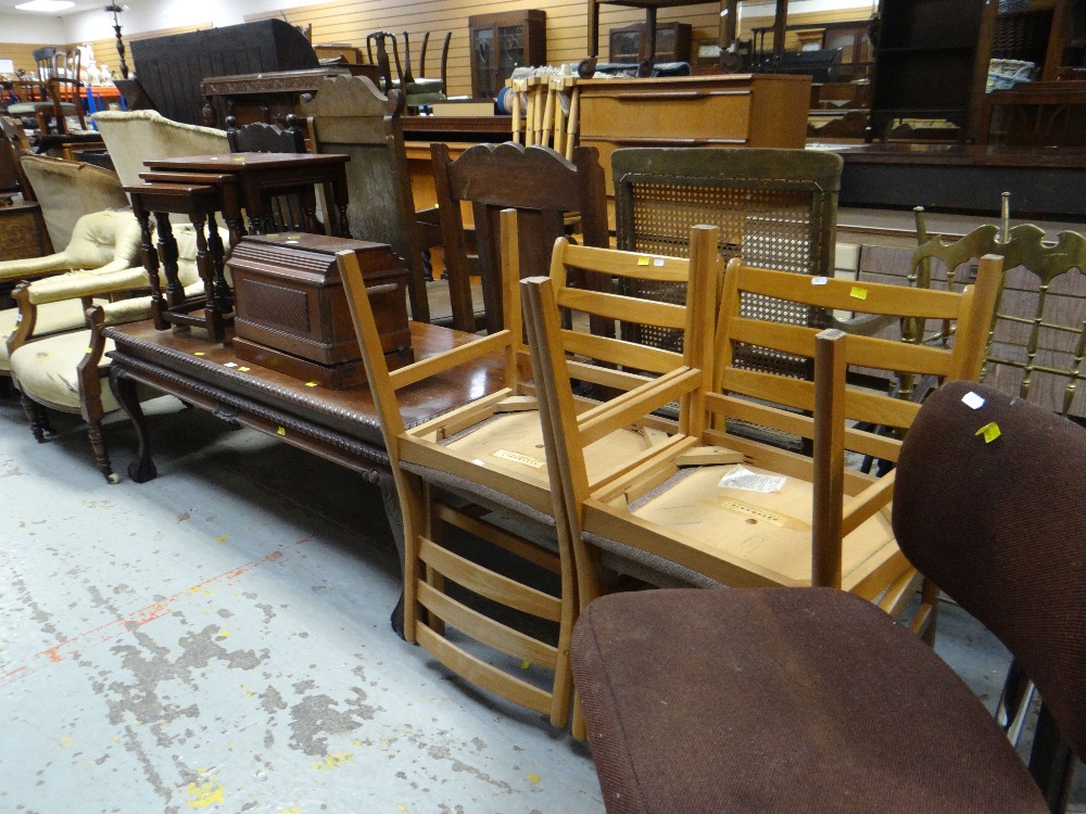 ASSORTED FURNITURE including four Czechoslovakian mid-century chairs, swivel industrial type