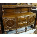 GOOD CARVED RAIL-BACK BUFFET SIDEBOARD