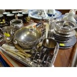 ASSORTED EPNS TABLEWARE including tray