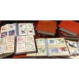 LARGE COLLECTION OF ROYAL MAIL POSTCARDS in brown presentation folders (14)