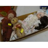 SOFT TOYS & DOLL comprising small vintage ceramic head doll, intriguing spaceman soft-toy and