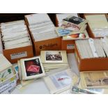 SEVEN BOXES OF ROYAL MAIL POSTCARDS some pre stamped