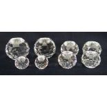 ASSORTED SWAROVSKI GLOBAL CANDLE HOLDERS, various sizes from 30mm to 60mm diameter (8)