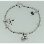 CLOGAU SILVER BRACELET & LOOSE CHARM