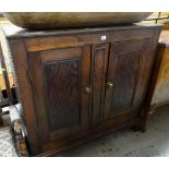 ASSORTED FURNITURE including vintage two door cupboard, polished sideboard, narrow bookcase ETC