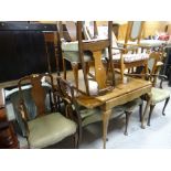 ASSORTED FURNITURE including extending dining table and sundry chairs