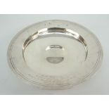 ELIZABETH II SILVER SHALLOW DISH OR BOWL engraved 'Jack Warren A Token of Esteem From The Members of