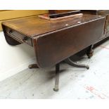 ANTIQUE DROP FLAP SOFA TABLE with drawer and spider supports