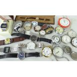 ASSORTED GENTS WRIST, POCKET & STOP WATCHES