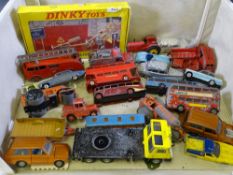 DIECAST VEHICLES - Dinky fire engine, bus, landrover and many more