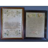 SAMPLERS - a biblical by Jane Price dated 1819, 44 x 34 and a fine biblical, alphabetical and