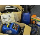 GARDEN, PATIO & HOME CLEANING ELECTRICALS including a Duplex Jet Steam cleaner, a portable jet wash,