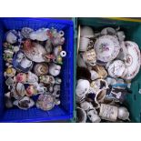 VICTORIAN & LATER POTTERY & PORCELAIN, two crates including Fairings and other figurines, late