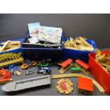 CHILDRENS' WOODEN TRAIN TRACKS, Lego ETC, a large quantity