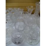 GLASSWARE - high quality boat shaped dish with tray, waisted vase and a quantity of other
