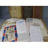 LITERARY AGENCY EPHEMERA and hand written books, a quantity, including a velum bound written Latin