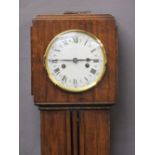 VINTAGE WALNUT GRANDMOTHER CLOCK, 133cms H, 22cms W