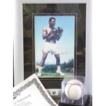 SPORTING MEMORABILIA - Mohammed Ali certificated, signed baseball in case and a signed photograph