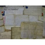 17TH CENTURY & LATER INDENTURES, lease agreements and other legal documentation on velum and