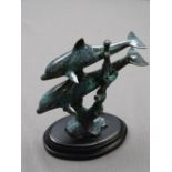 BRONZART SCULPTURE, titled 'Dolphin amongst the Coral', signed Kim B, dated '98, product code AK003,