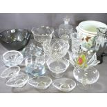 GLASSWARE - an assortment and a china planter