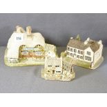 LILLIPUT LANE ORNAMENTS - 'Bronte Parsonage', 'The Thatcher's Rest' and another