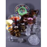 MALING POTTERY, Victorian copper lustre, vintage and modern cut and other glassware, a boxed