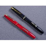 CONWAY STEWART - Vintage (late 1950s-60s) black Conway Stewart No 12 fountain pen with gold trim and