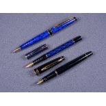 WATERMAN - Modern 1990s France blue Waterman Expert II ballpoint pen with 23ct gold plated trims, in