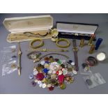 LADY'S WATCHES & OTHER COLLECTABLES - a mixed quantity, including a heart shaped celluloid box