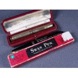 MABIE TODD - Vintage (late 1940s/early 1950s) black Swan Mabie Todd 4460 leverless fountain pen with