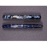 CONWAY STEWART - Vintage 1950s blue marble Conway Stewart No 15 fountain pen with chrome trim and