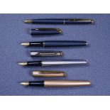 WATERMAN - Modern brushed stainless steel Waterman Hémisphère GT fountain pen with gold trim and