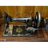 FRISTER & ROSSMANN HAND CRANK SEWING MACHINE, cased